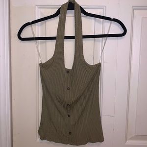 Ribbed halter tank top